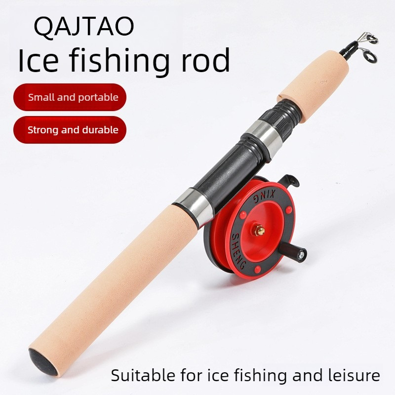 Ice Fishing Reel - QAJTAO Eisfischerrute, 55 cm/75 cm, Taschenfischerrute,